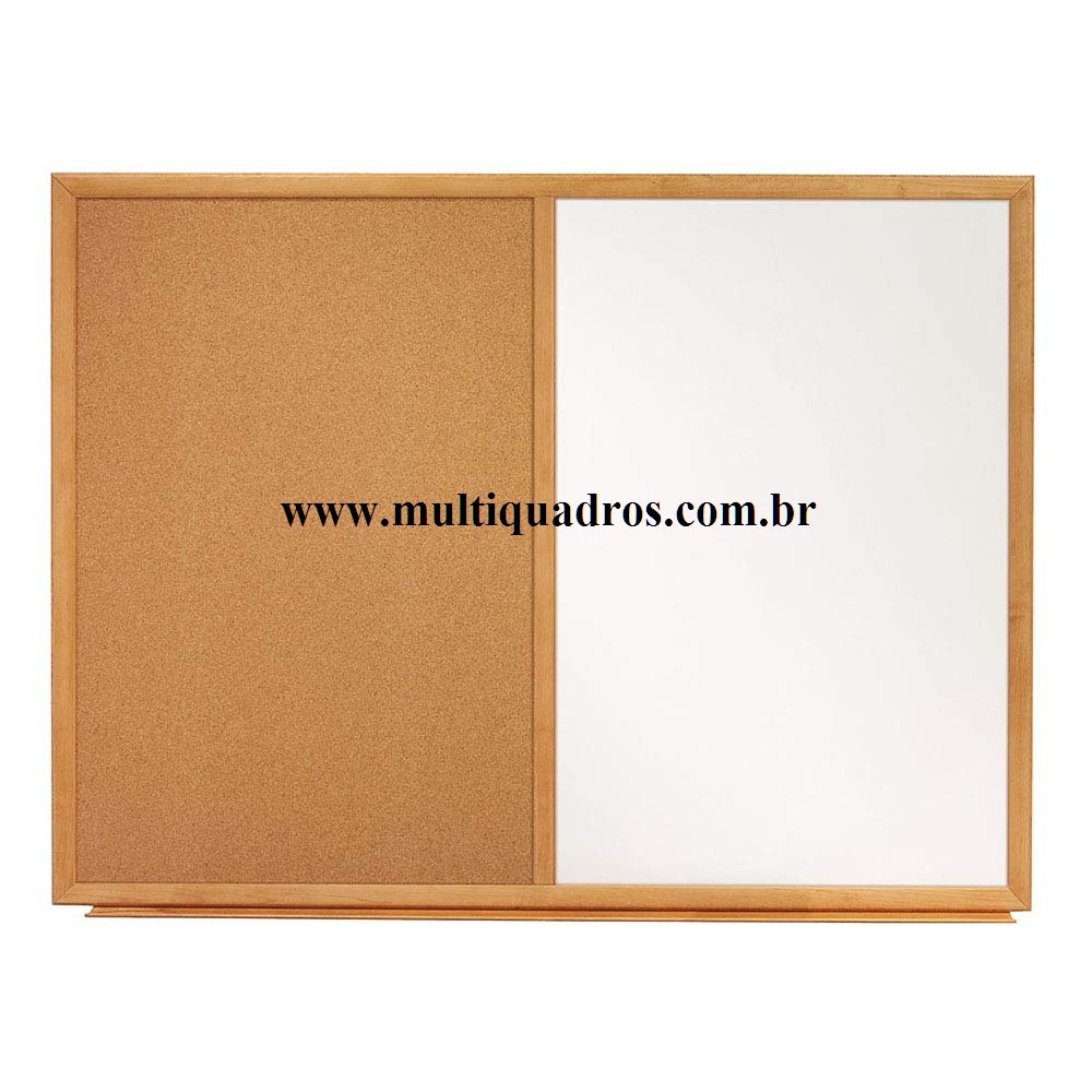 Quadro Combinado - Metade Lousa Branca e Metade Cortiça