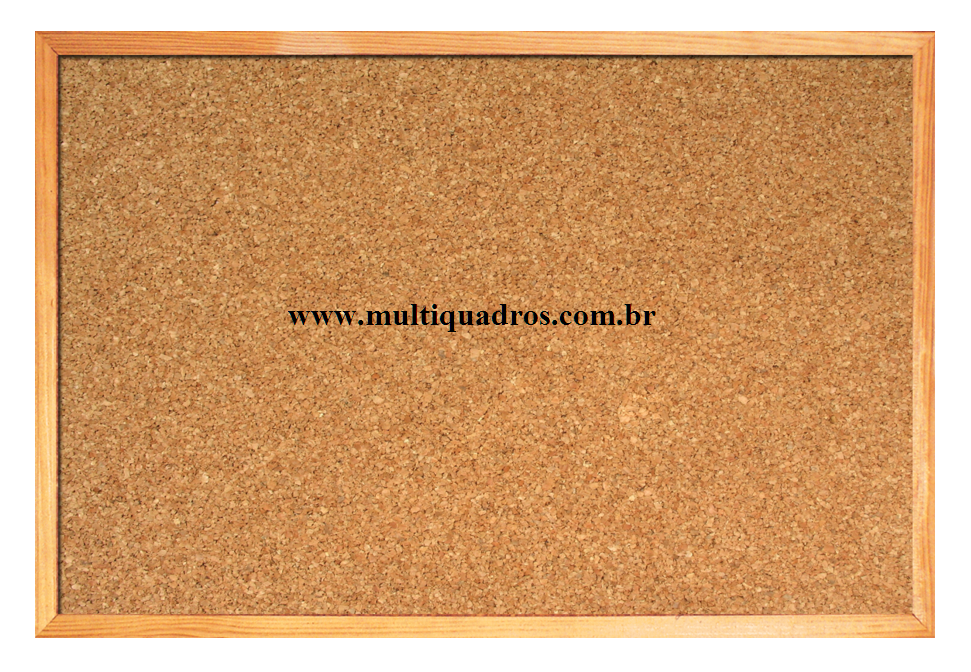 Quadro de Avisos de Cortiça com Moldura de Madeira